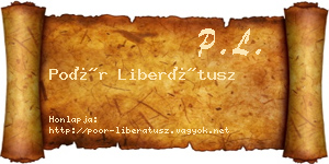 Poór Liberátusz névjegykártya
